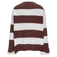 thumbnail image 5 of ClodeEU Women's Striped Drop Shoulder Sweater ,Crewneck Long Sleeve Pullover,Knit Sweaters Pullover Top Brown,Womens Plus XL, 5 of 8