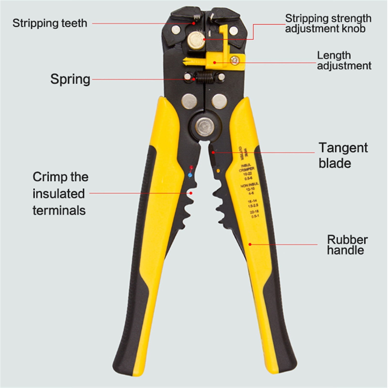 Pliers Wire Stripper Crimper Cable Cutter Automatic Multifunctional Terminal 0.2-6mm Stripping Tools ,Durability That Lasts
