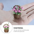 thumbnail image 4 of Mini Flower Basket Decor Clay for Miniature Garden Scene 1Set, 4 of 6