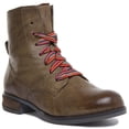 thumbnail image 1 of Josef Seibel Sanja 04 Women's Lace Up Leather Ankle Boot With Side Zip In Olive Size 10, 1 of 6