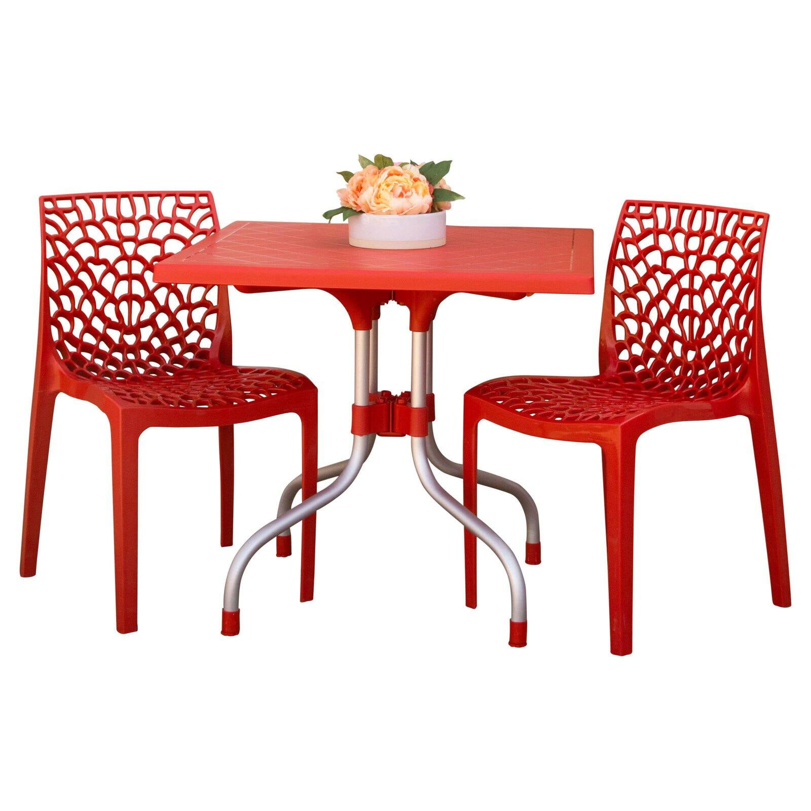 Strata Furniture Lyra Resin Patio Bistro Set with Karissa Chairs