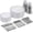 Silver, variant on 150 Pieces Silver Disposable Plates for 25 Guests, Plastic Party, Wedding, Dinnerware Set of Dinner Plates, Salad Spoons, Forks, Knives, Cups