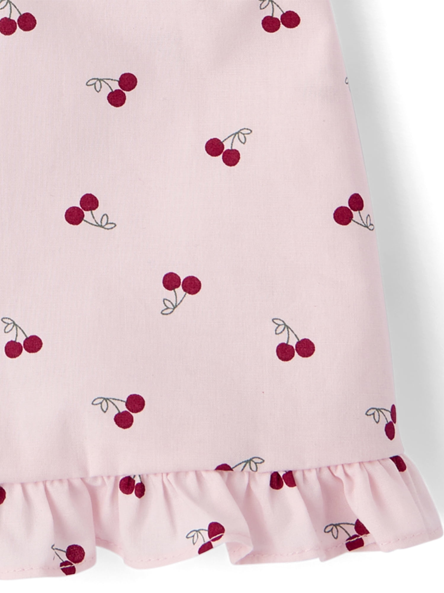 The Children's Place Girls Short Puff Sleeve Cherry Ruffle Poplin Blouse, Sizes XS-XXL
