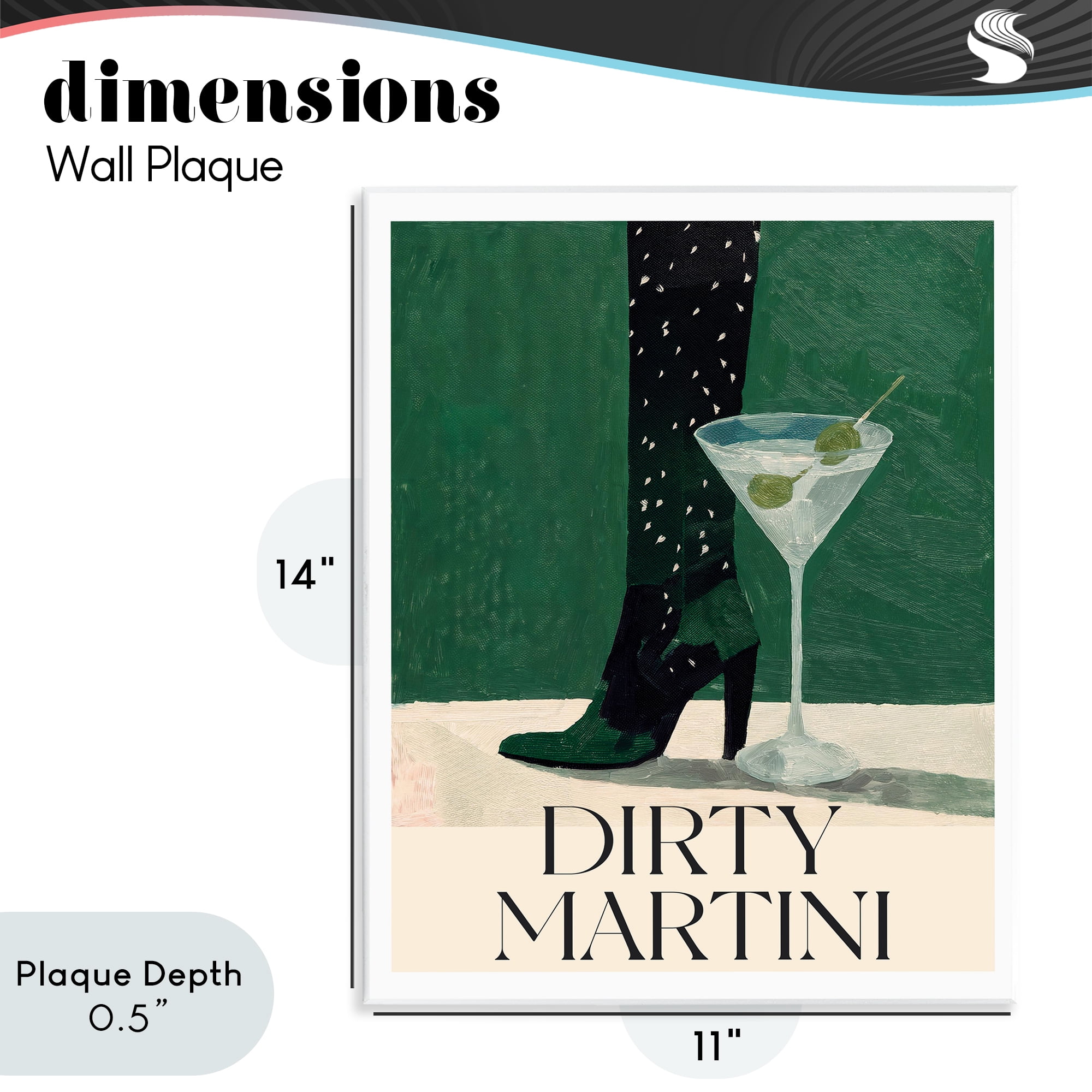 Stupell Industries Dirty Martini Stylish Heel Wall Plaque Art, design by Lettered and Lined