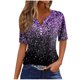 thumbnail image 2 of Fiudx Camisetas para Mujer Blusa de Manga Corta Estampada a La Moda para Mujer, Blusas Informales con Cuello Redondo, 2 of 5