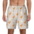 thumbnail image 2 of Picia Funny Chicken pattern Mens Swim Trunks with Compression Liner Stretch Beach Shorts Quick Dry with Zipper Pockets No-Chafing Board Shorts-Large, 2 of 9