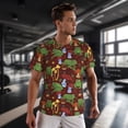 thumbnail image 3 of Wukai Frogs and Mushrooms Print Men's Short-Sleeved Mesh T-Shirt,Quick-Dry Short Sleeve Workout T-Shirt-3X-Large, 3 of 8