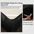 thumbnail image 4 of Velvet Fitted Sheet and Pillowcases Set, Luxury Soft Fuzzy Bottom Sheet with Reinforced Elastic Corner Straps, Deep Pocket up to 15 Inch, 1 Fitted Sheet and 2 Pillowcases (Queen, Black), 4 of 9