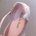 thumbnail image 5 of JDQJBZ Girl's Sandals Mary Jane Rhinestone Pearl Bow Sparkly Ballet Flats Princess Summer, 5 of 5