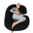 thumbnail image 4 of Yika Pregnancy Pillow,Maternity Body Pillow with Velvet Cover,C Shaped Body Pillow for Sleeping (Cozy Velvet-Lavender), 4 of 9