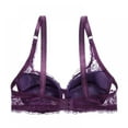 thumbnail image 2 of Saient Women Lace Bra Sexy Unlined Underwire Push Up Bra Lingerie Intimates Bralette Women Full Lace Brassiere Underwear Bras,Purple,34B, 2 of 7