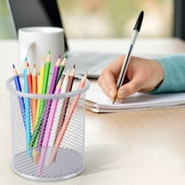 Black Pen Holder Cup for Desk,Pen Holder,Pencil Organizer Mesh Cup,Wire Mesh Pencil Cup Holder for Desk Office Pen Organizer,Mesh Metal Pen Holder for Desk,Pencil Holder Workspace Organizers Office