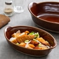thumbnail image 3 of 500ML Ceramic Double Ear Japanese Retro Cheese Baked Rice Plate Creative Salad Bowl Home Rectangular Coarse Ceramic Utensils, 3 of 3