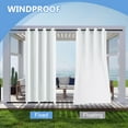 thumbnail image 5 of DONGPAI Blackout Outdoor Curtains Waterproof 52x84inch Windproof Curtain Grommet Top and Tab Bottom Drape for Patio, Cabana, Porch, Gazebo, White, 1 Panel, 5 of 9
