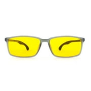 Gaming Eyewear Unisex Blue Light Blocking Glasses Clear Lens TR90 Frame (Gray)