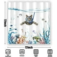 thumbnail image 5 of Newhomestyle Teal Blue Funny Cat Shower Curtain Waterproof Polyester for Bathroom Decor, 72" x 72", 5 of 7