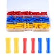 thumbnail image 1 of 120 Conector eléctrico, manguito de aislamiento de orejetas eléctricas, orejetas de crimpado, terminales de crimpado de cables eléctricos rectos, conectores de crimpado para cables eléctricos automotrices (azul, rojo, amarillo), LingWen 8390614113725, 1 of 1
