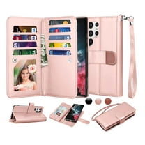 6.8" Galaxy S22 Ultra 5G Wallet Case, Samsung Galaxy S22 Ultra 5G 2022 PU Leather Case, Njjex Luxury PU Leather 9 Card Slots Holder Carrying Folio Flip Cover Kickstand & Hand Strap