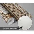 thumbnail image 6 of S4Sassy Peel & Stick Vinyl Wallpaper, Tile Squares Patchwork Wallpaper Contact Paper Waterproof- Brown, 25"x240" ,Textured Removable Wall Covering for Home Decor in Living Areas, Renter Space, 6 of 8