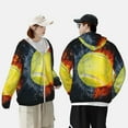 thumbnail image 4 of Gaeub Tennis Ball In Fire And Water Men's and Women's UPF 50+ Long-Sleeved Sun Protection Clothing, Fishing Shirt Long Sleeve Zip-Small, 4 of 7