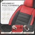 thumbnail image 4 of Coverado Luxury Leather Car Seat Covers Full Set 5 Seats, Automotive Front and Rear Mesh Seat Covers for SUV Sedan Truck, Black & Red, 4 of 6