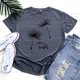 thumbnail image 2 of Gibobby Casual Playera de Manga Corta para Mujer Top manga corta algodón con estampado diente león suelto informal para mujer(Gris,G), 2 of 3