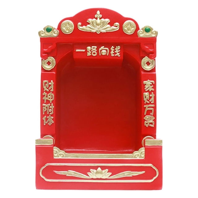 Soporte de exhibición en miniatura para altar, de resina, decorativo, estilo retro, 4,3 x 3,9 x 5 pulgadas Rojo