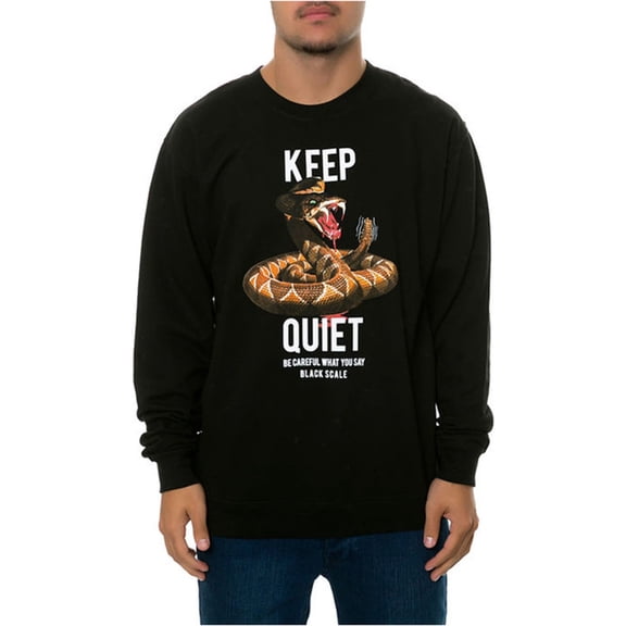 Black Scale Mens The Crotalus Crewneck Sweatshirt, Black, XX-Large