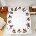 thumbnail image 5 of Homewish Cardinal Bird Full Size Sheets,Merry Xmas Bed Sheets,Red Green White Sheet Sets For Boys Girl,Microfiber Bedroom Decor,4-Piece, 5 of 7