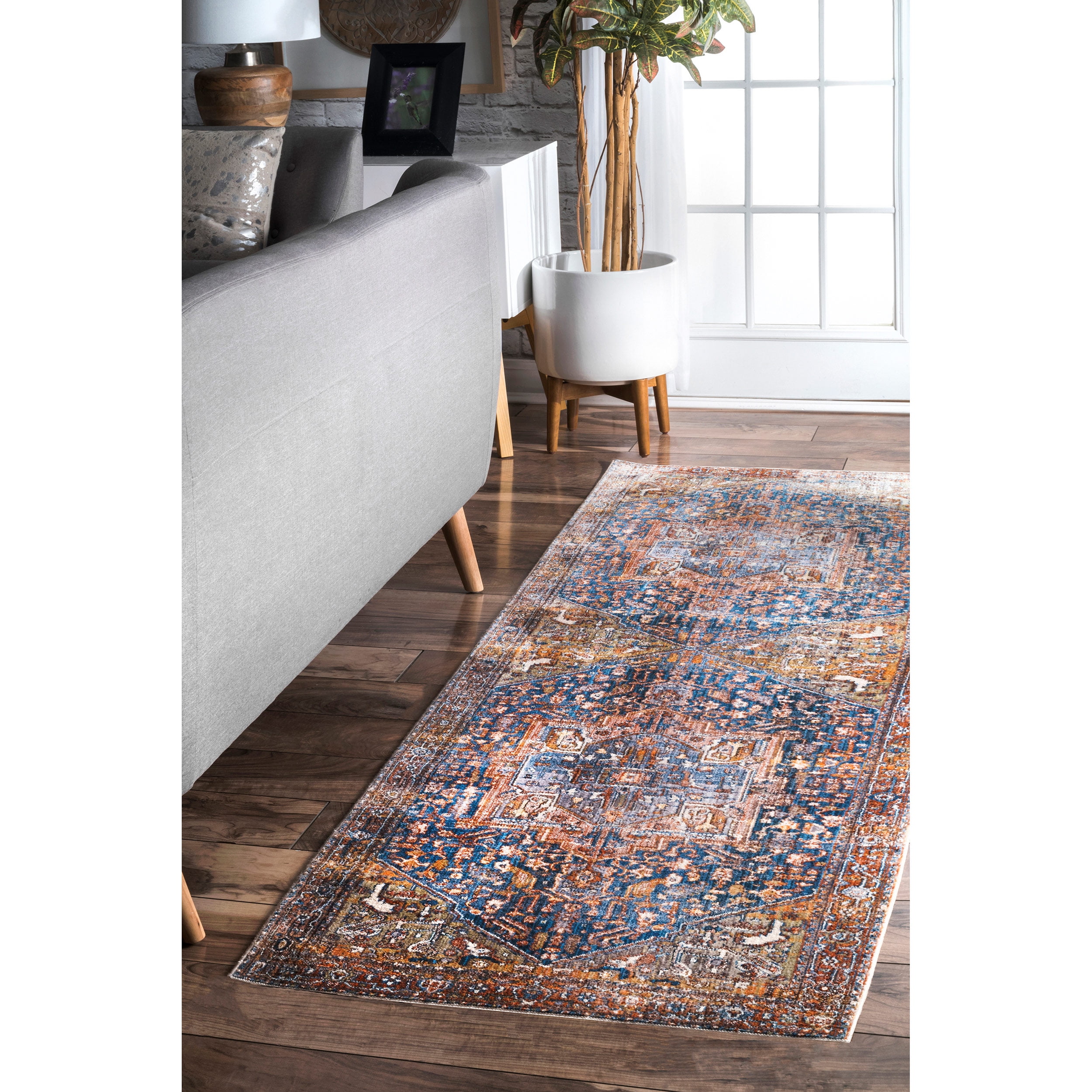 nuLOOM Ethel Medallion Fringe Runner Rug, 2' x 6', Rust Walmart Canada