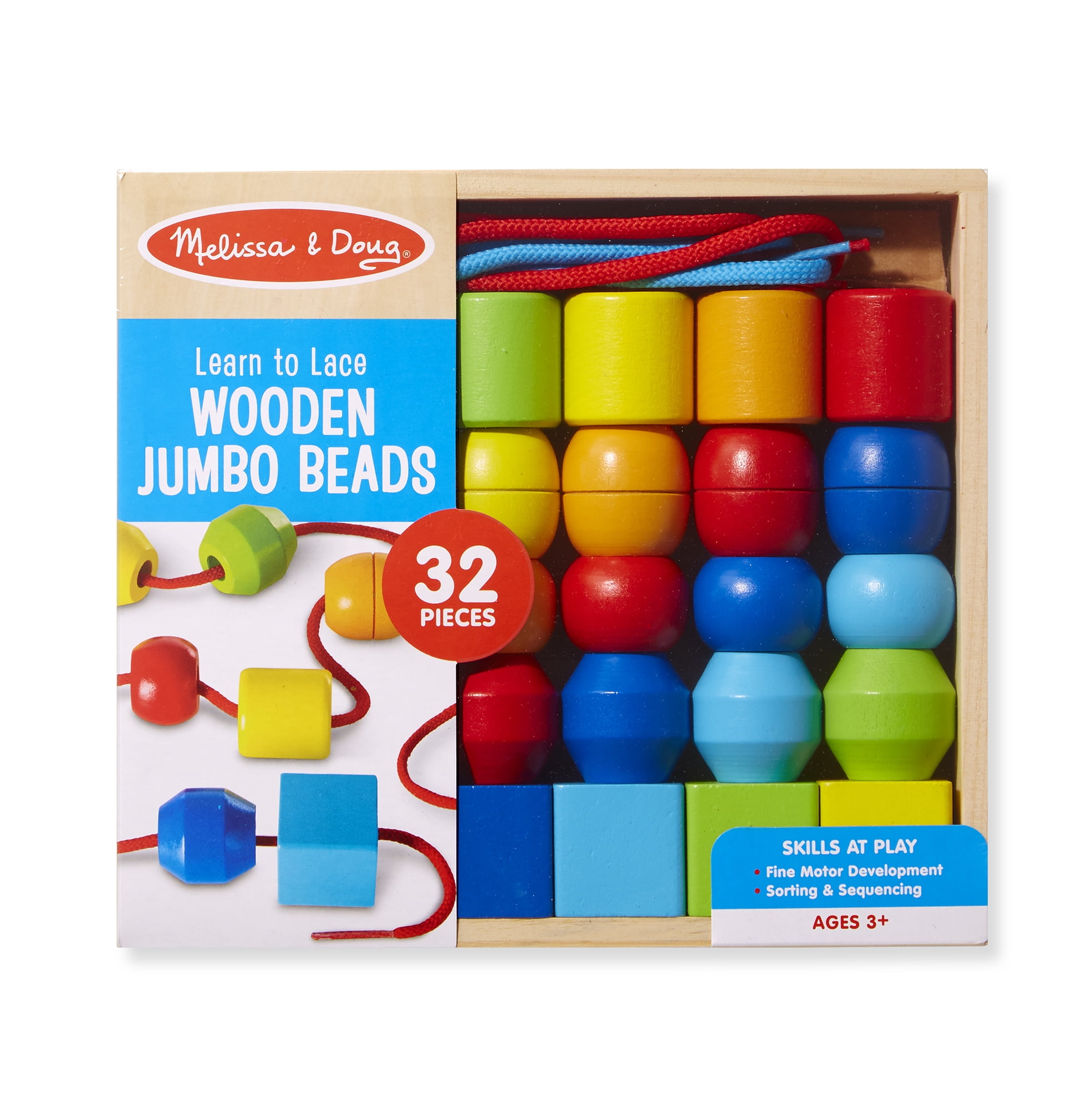 melissa & doug wooden stringing beads in a box