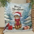 thumbnail image 3 of Merry Christmas Abyssinian Enjoys Catmas Winter Xmas Holiday Quilt Blanket Cat Lover Kitten Owner Gifts Cozy Comforter Throw Blanket - 02022, 3 of 5