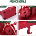 thumbnail image 3 of UNIQOOO Red HOHOHO Christmas Stocking Holder Set of 3, Max 2Lbs, Heavy Duty, Padded Grip Bottom, HoHoHo Christmas Mantel Hooks Fireplace Garlands Wreath Decoration Hanger, w/ Bells Candy Cane Ribbons, 3 of 9