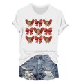 thumbnail image 1 of Hyknon Hauts pour Femmes Été Saint-Valentin Imprimé Manches Courtes Col Rond Haut/chemise Pull Doux Polyvalent pour Sortir, 1 of 4