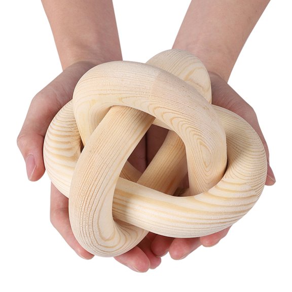 Wood Chain Link,Hand Carved Gifts,3 Link Chain Home Decor for Table Tiered Tray Rustic Wood Link Farmhouse Decor Wood Knot