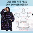 thumbnail image 4 of Oversized Wearable Blanket Hoodie,Purple Halloween Ghost Pumpkin Skull Pattern Sherpa Blanket Hoodie with Super Pockets,Super Warm Fuzzy Pullover for Women & Men, 4 of 6