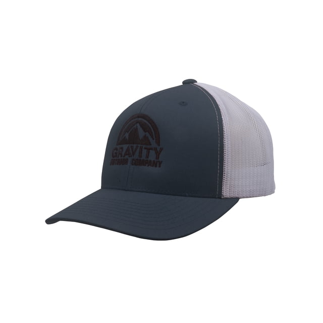 Gravity Outdoor Retro Trucker Snapback Hat - Navy/White/Black