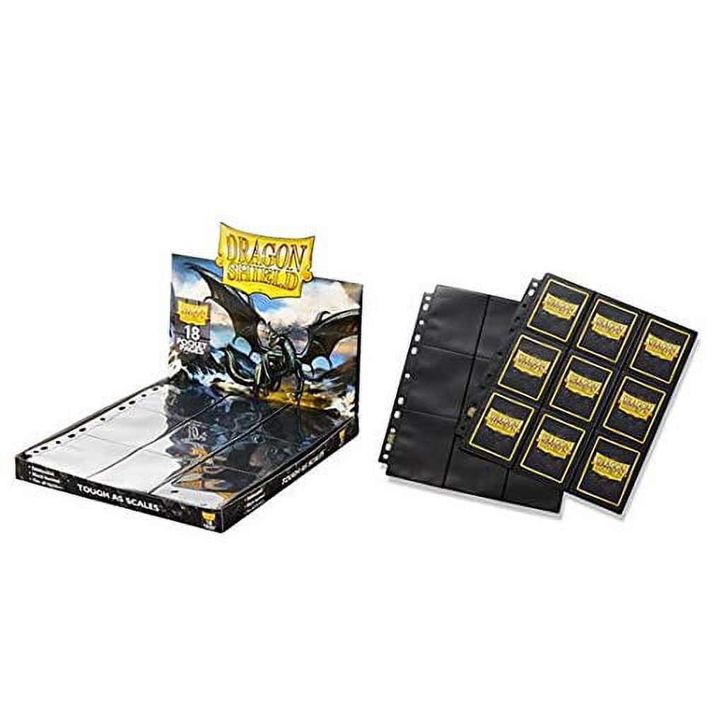 Clear 50 Pack Dragon Shield 18 Pocket Binder Pages Card Storage for 3 Ring Binder Portfolio Display