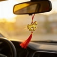 thumbnail image 3 of Chinese Zodiac Horse Hanging Ornament, Gold Luck Charm for Car Rearview Mirror Home Wall Door Window Decoration (Year of the Horse), 3 of 5