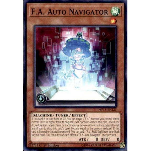YuGiOh 2018 Mega-Tin Mega Pack Common F.A. Auto Navigator MP18-EN225