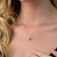 thumbnail image 3 of Gem Stone King 10K Yellow Gold Green Mystic Topaz and White Diamond Teardrop Pendant Necklace for Women (0.50 Cttw, Gemstone Birthstone, Oval 6X4MM, with 18 inch Chain), 3 of 4
