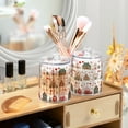 thumbnail image 3 of Yayeee 2 Pack Qtip Holder Bathroom Cotton Swab Canister with Lid Clear Dispenser Set, Red Nordic Christmas House, 3 of 6