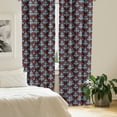 thumbnail image 3 of Ambesonne Brown Blue Window Curtains, Victorian Foliage, Each 28" W x 63" L, Brown Blue, 3 of 5