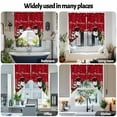 thumbnail image 2 of Swag Curtains Valances for Windows, Red Snowman Merry Christmas Short Kitchen Window Curtains Over Sink, Xmas Buffalo Tree Cafe Curtains Panel Set Of 2,Rod Pocket, 63 Inches Length Winter Snowflakes, 2 of 8
