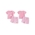 thumbnail image 2 of BemeyourBBs Baby Girl 1st First Birthday Outfit 1 Years Old Birthday Summer Clothes Number Goose Embroidery Short Sleeve T-shirt and Striped Shorts Set Toddler Girls Summer Goose Outfit, 2 of 9