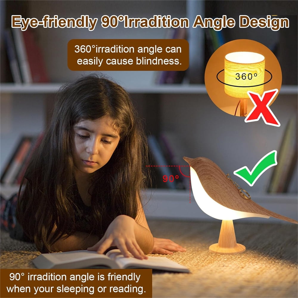 3 Colors Magpie Bird Night Lights Touch-Control LED Lamp USB Rechargeable Table Lamps Versatile for All Rooms Decoration