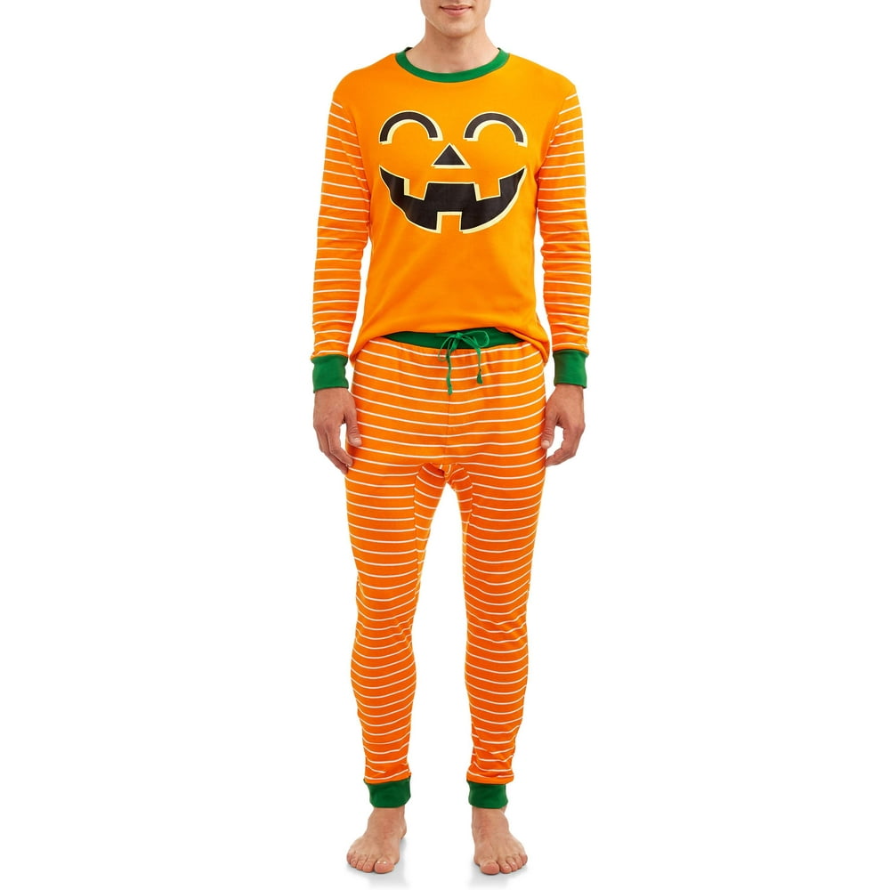 Snooze Button Men's Glow in the Dark Halloween Pajama Set Walmart
