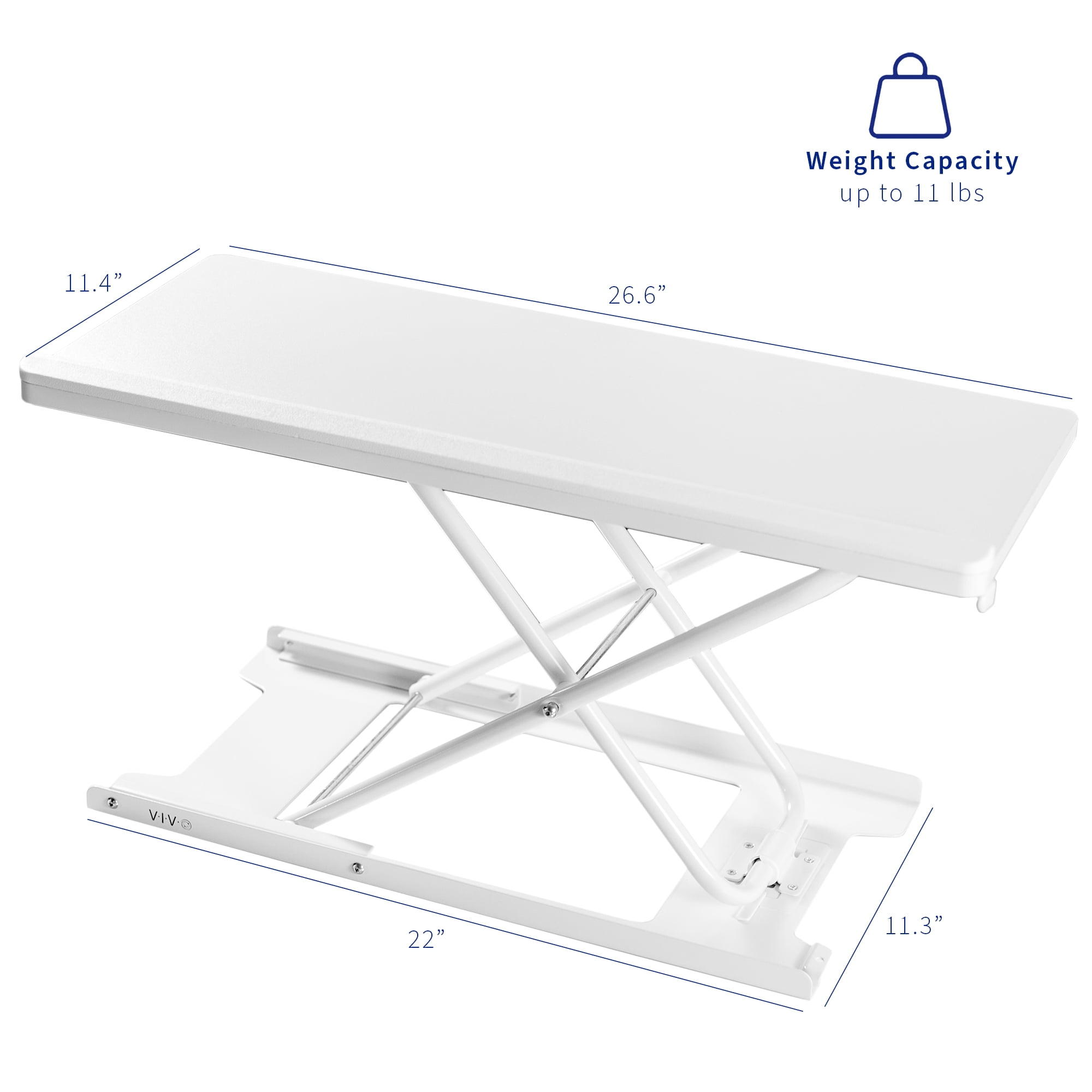 VIVO White Ergonomic Heavy-Duty Scissors Lift Keyboard and Mouse Riser 27"