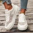 thumbnail image 2 of HEWUQI Flower Lace Shoes for Women Breathable Orthopedic Lightweight Non Slip Athletic Walking Shoes Lace up Arch Support Comfortable Sneakers White Size 5.5, 2 of 6