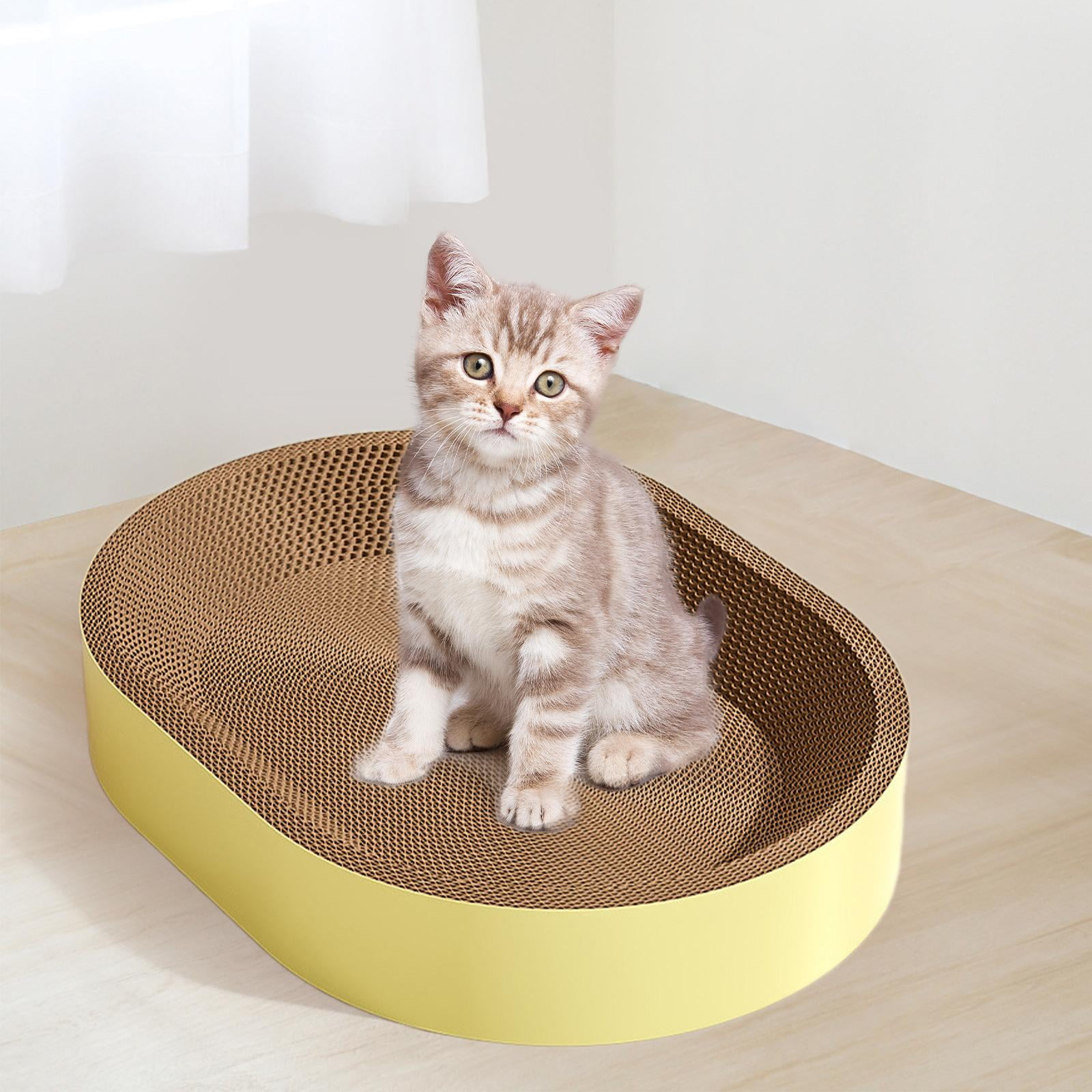 Stgfyxgs Cat Scratcher Cardboard Scratch Pad ounge Sleeping for Indoor Cats Furniture Protector Rest Corrugated Scratching Board L Yellow